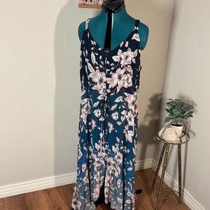 Nanette Lepore Floral Maxi Dress in Navy and Pink